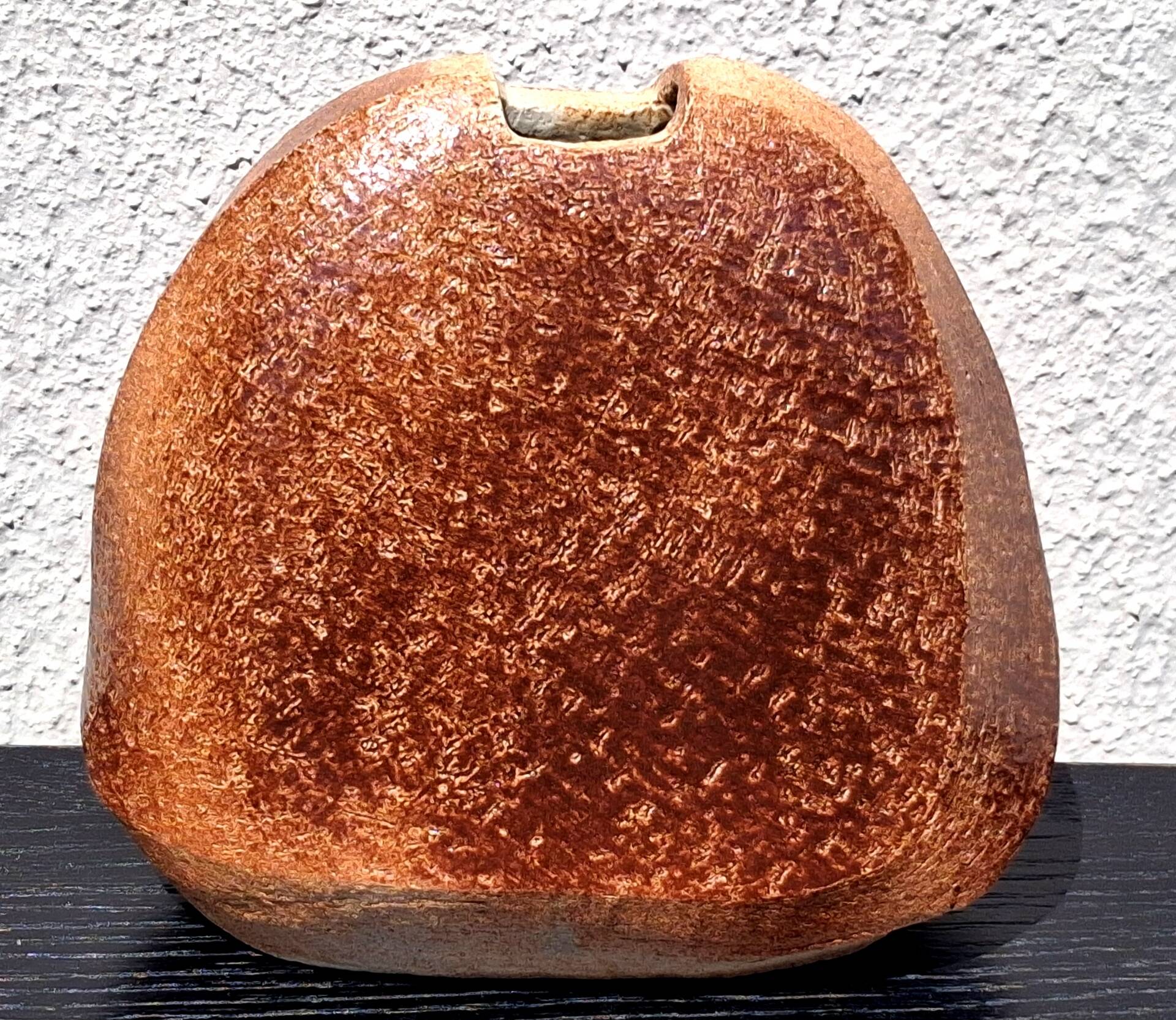 Vase en grés au design contemporain, signé à identifier, déco