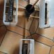 Arlus chandelier 4x2 brass lights prespex 1950/1960 vintage