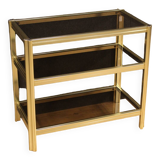 Design coffee table in gilded metal from the 80s