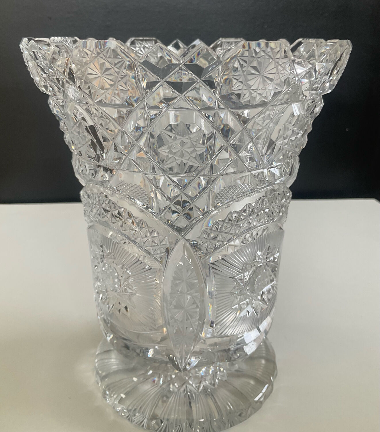 Vintage Bohemian crystal vase