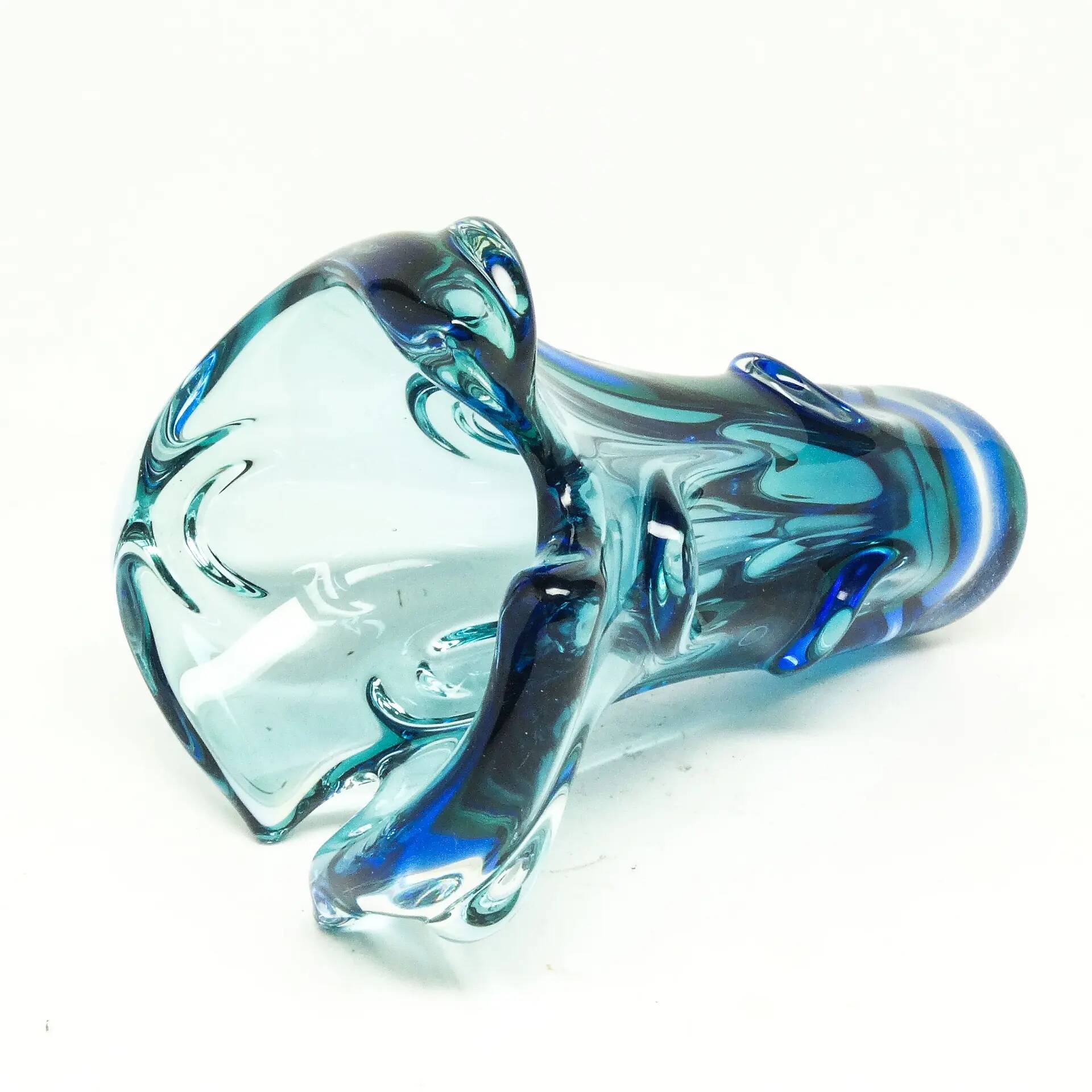 Vase moderne du milieu du siècle, en verre multicolore, conçu par J. Hospodka, Tchécoslovaquie, années 1960.