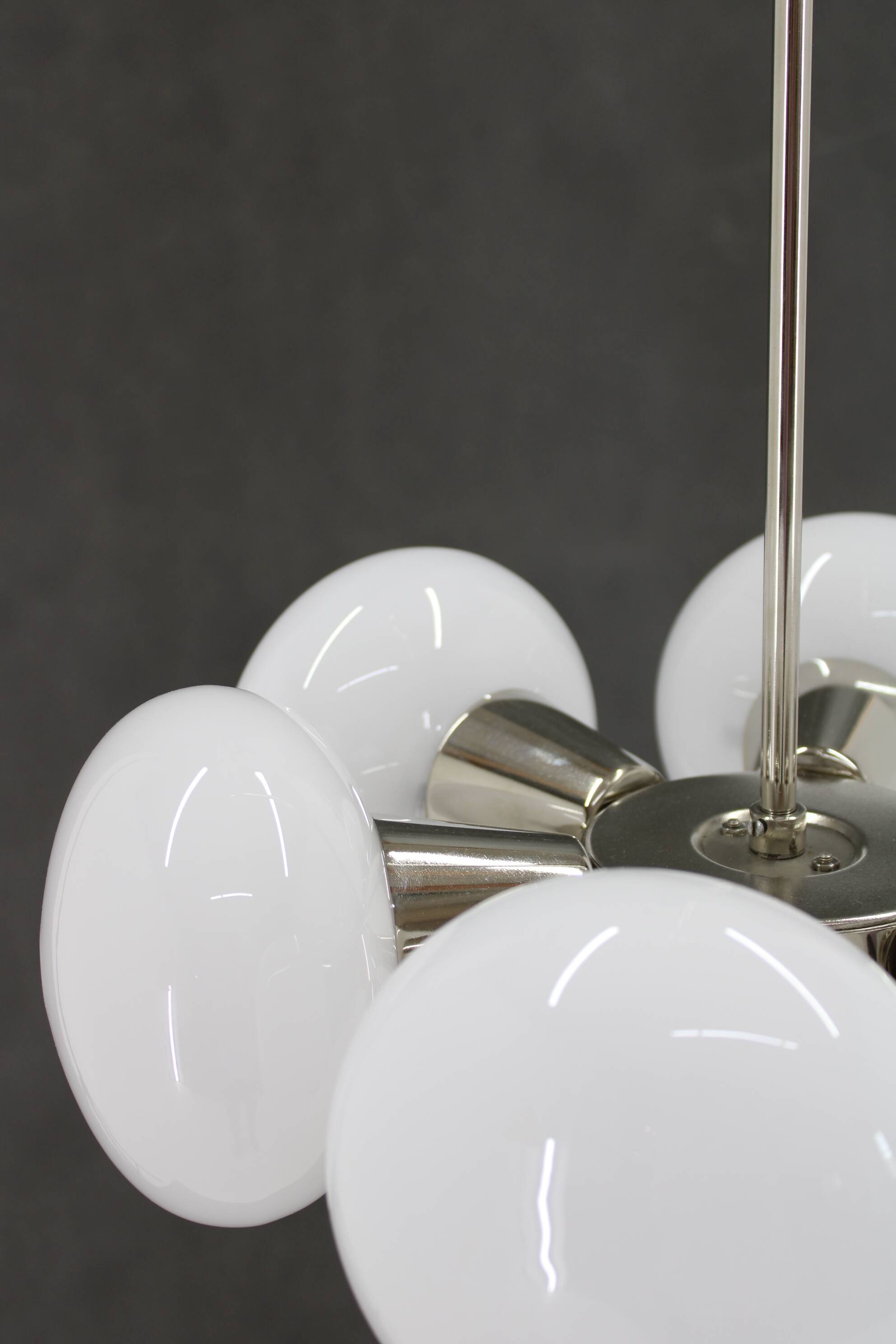 1970s Chrome Plated 7-Flamming Sputnik by Kamenicky Senov, Czechoslovakia