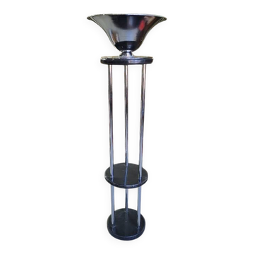 Art Deco floor lamp from the 1930s in wood and chrome.