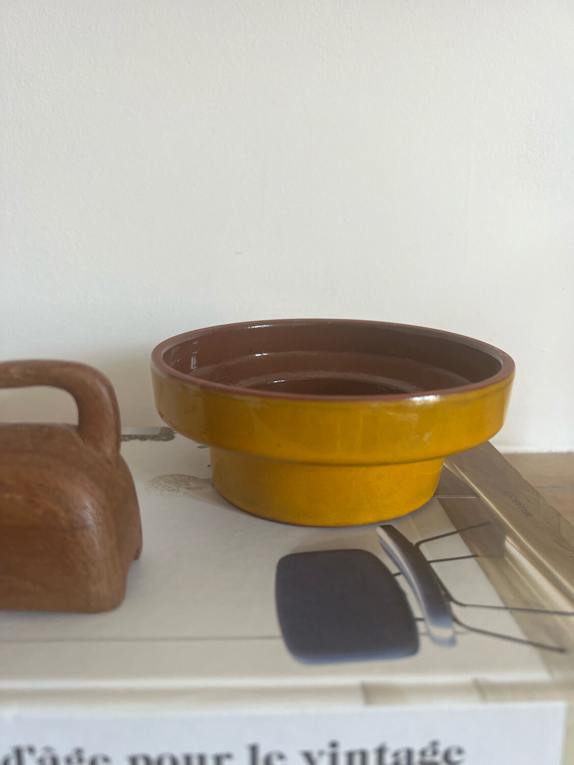 Vintage yellow seventies ceramic bowl