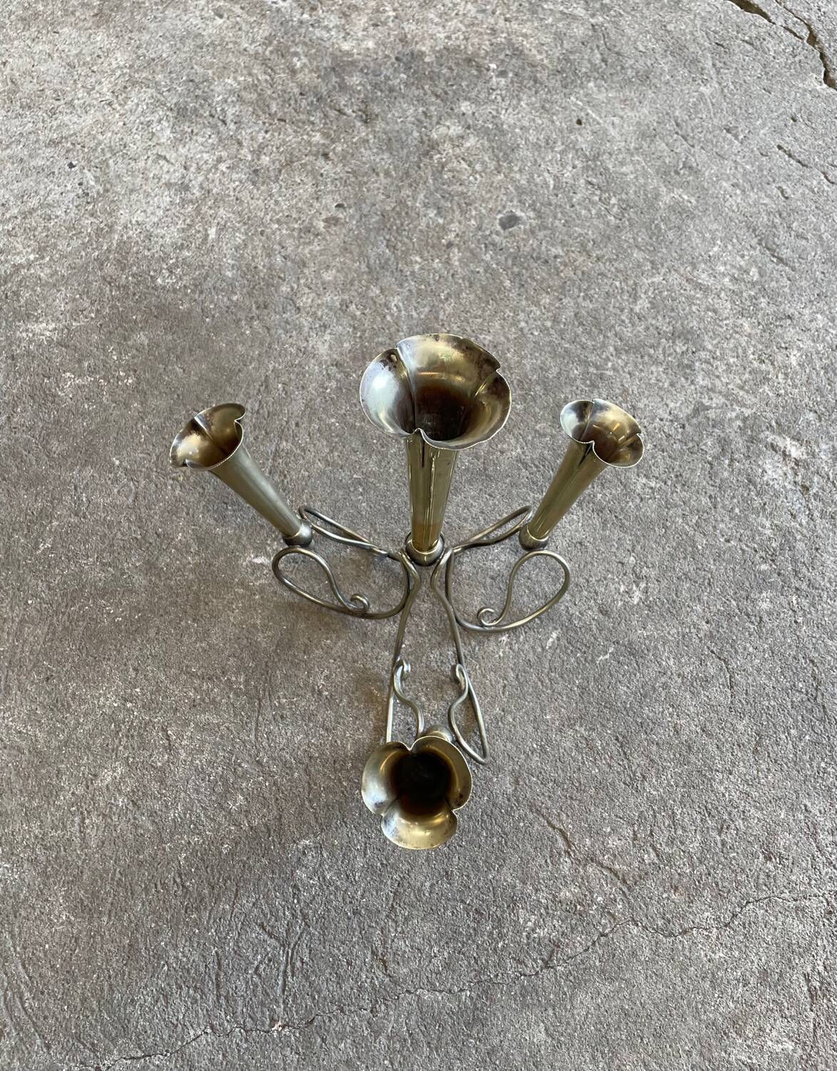 Silver-plated metal vase