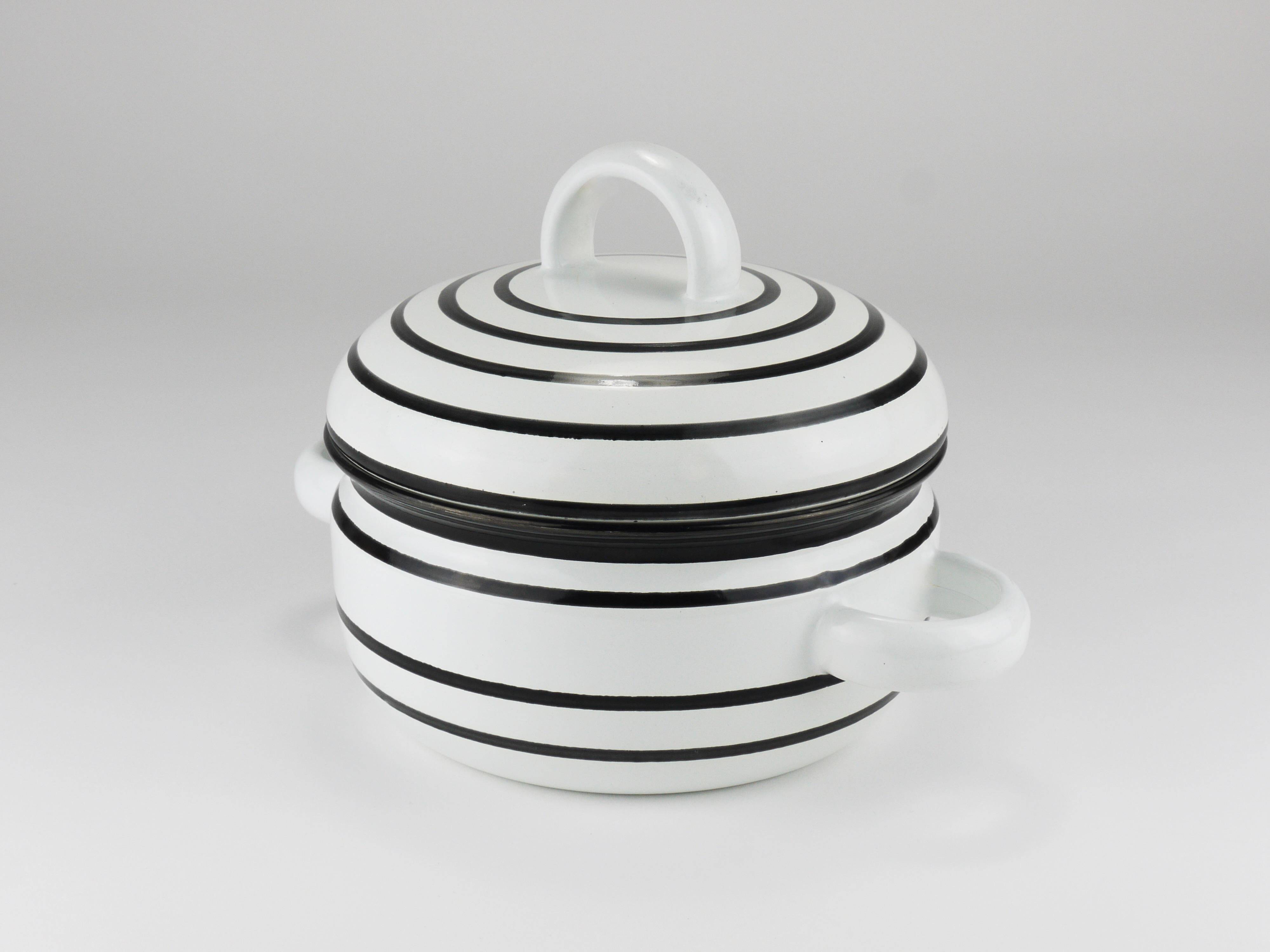 Enamelled pot carl aubock iii "culinar" with lid, ostovics vienna, austria, 1970s