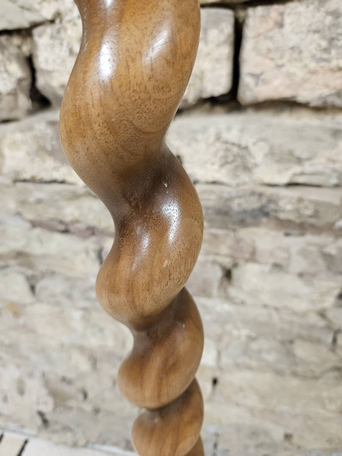 Art Deco turned wood floor lamp 1960