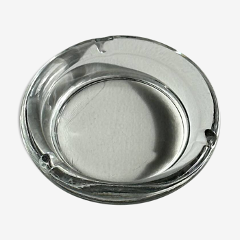 Vintage transparent Italian glass ashtray D:12cm H:2.5cm
