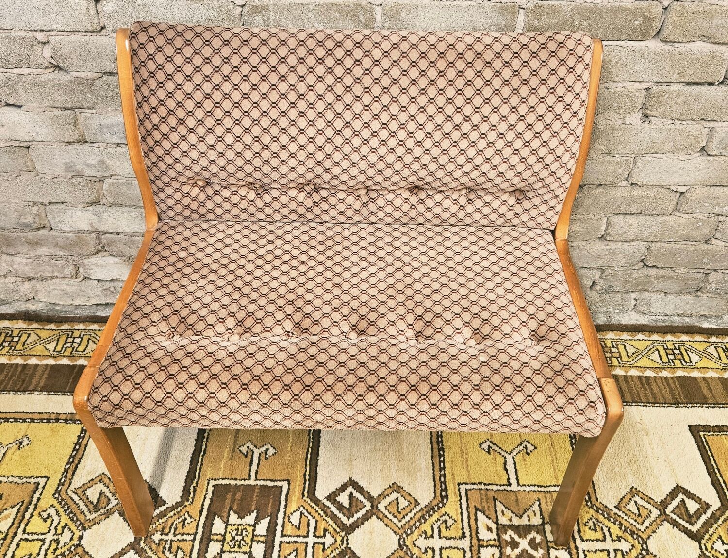 Scandinavian 2-seater bench 1970 vintage