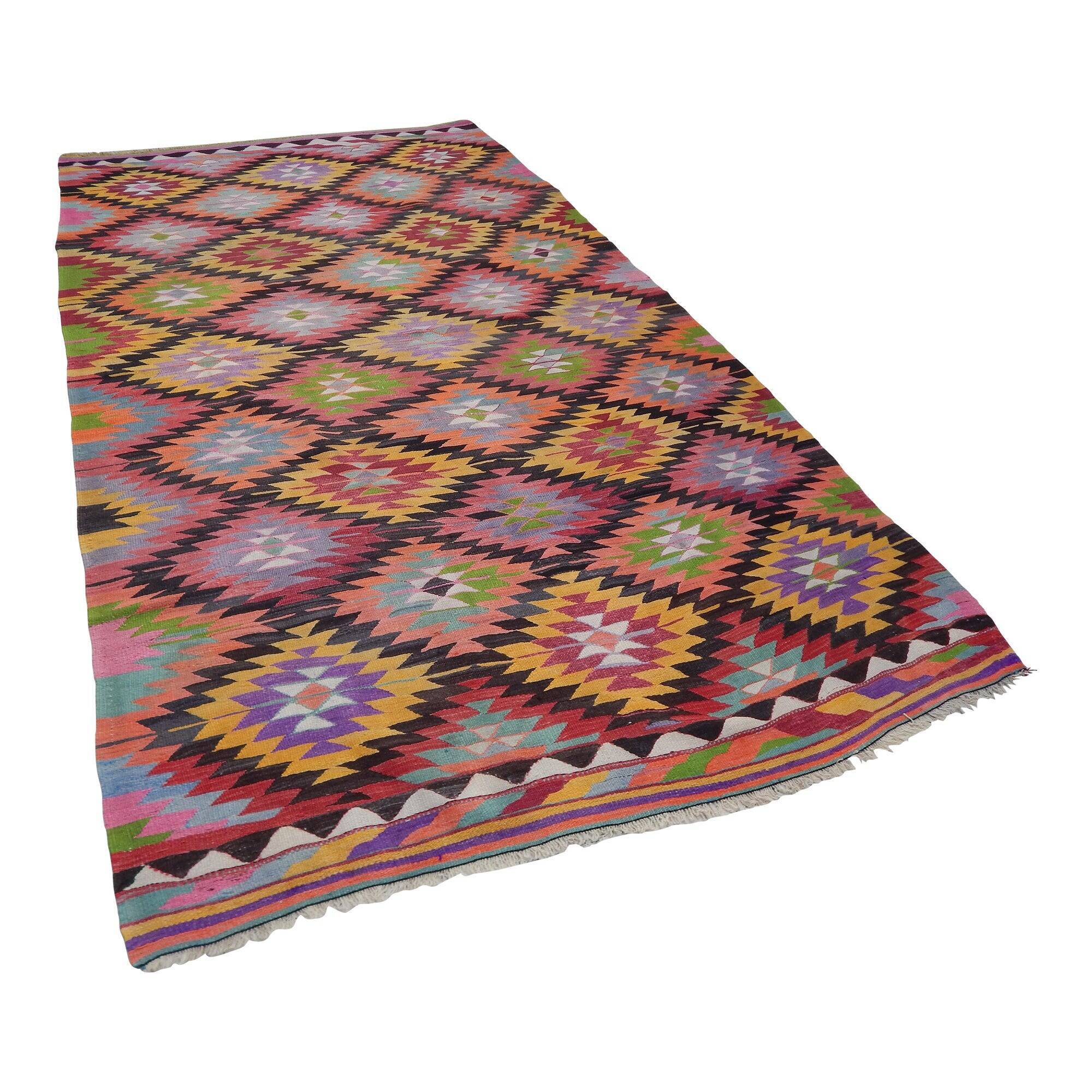 Kilim turc vintage tissé main 165x291 cm