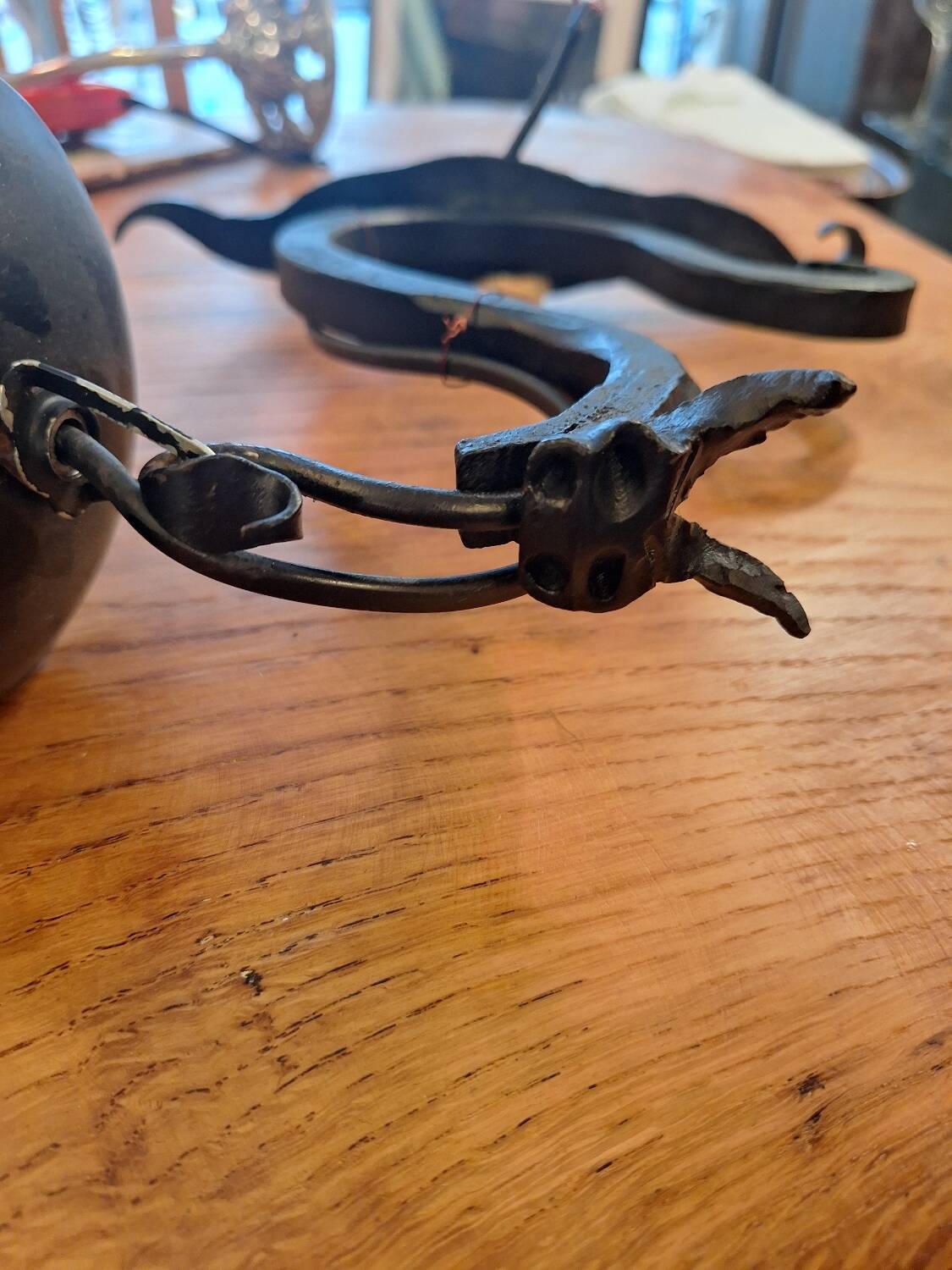 pair of wrought iron animal wall lights