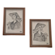Ink portraits on silk, 1950