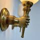 Pair of vintage wall lights, Maison Jansen, brass and opaline, France, 1960.