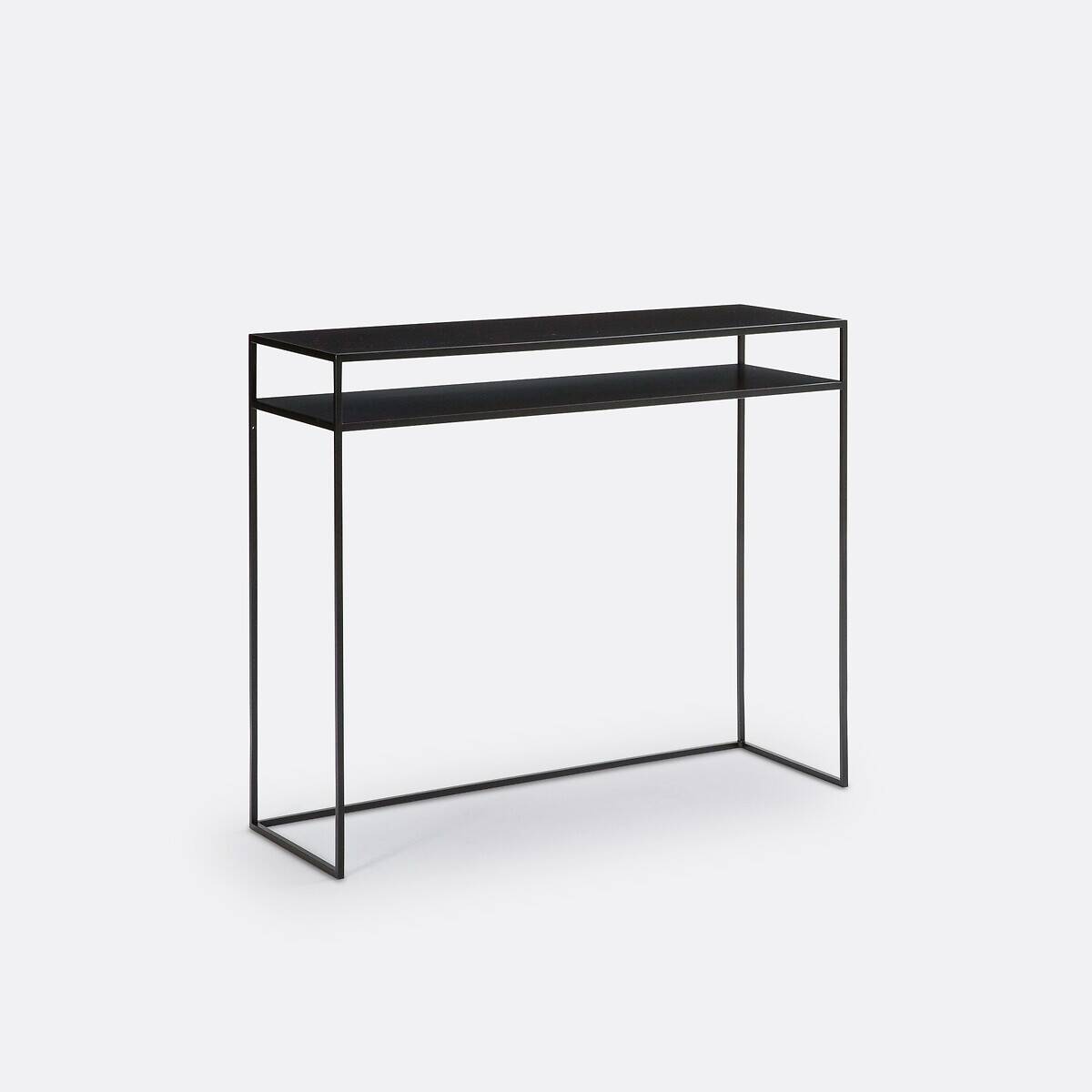 Black steel console with epoxy finish