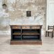 Solid wood box counter.