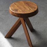 Elm wood stool 'S31' by Pierre Chapo, France, 1974