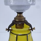 Yellow glass porcelain lamp, early 20th century