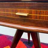 1950s half-moon tripod bedside table