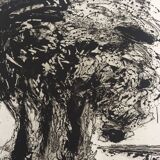 Etienne LODÉHO, Landscape with figure, 1988. Aquatint signed in pencil