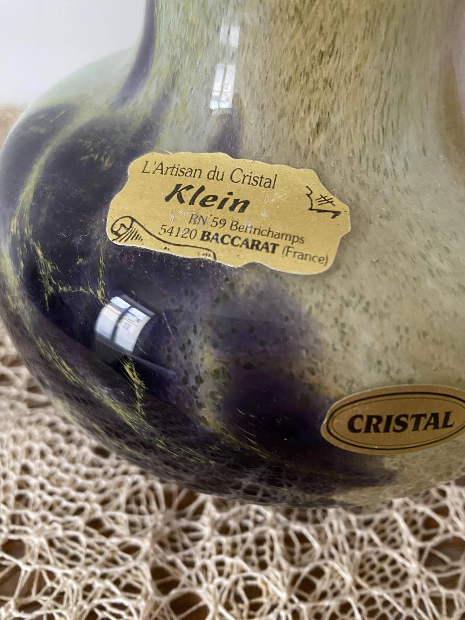 Polychrome crystal lamp base from crystal artisan Klein in Baccarat