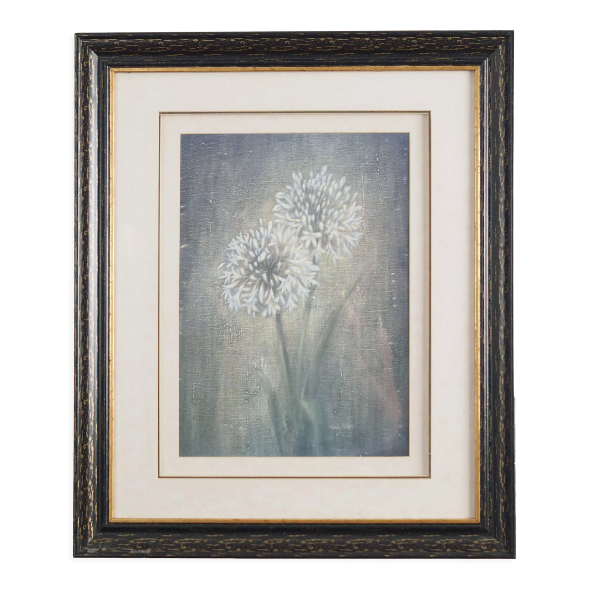 Painting „The White Flower”, Scandinavian design, 1970s