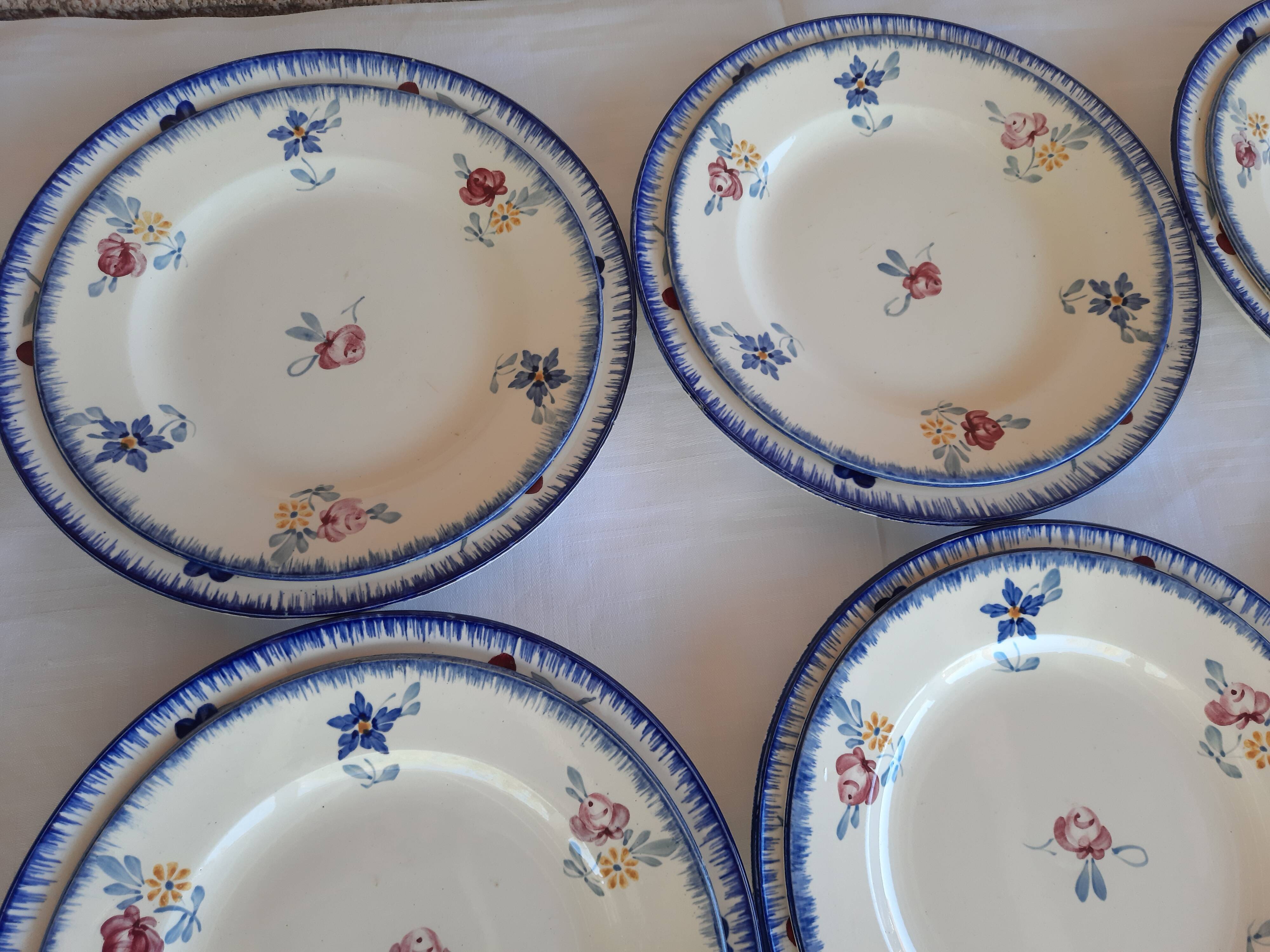 6 old small plates series Mary-Lou de Sarreguemines