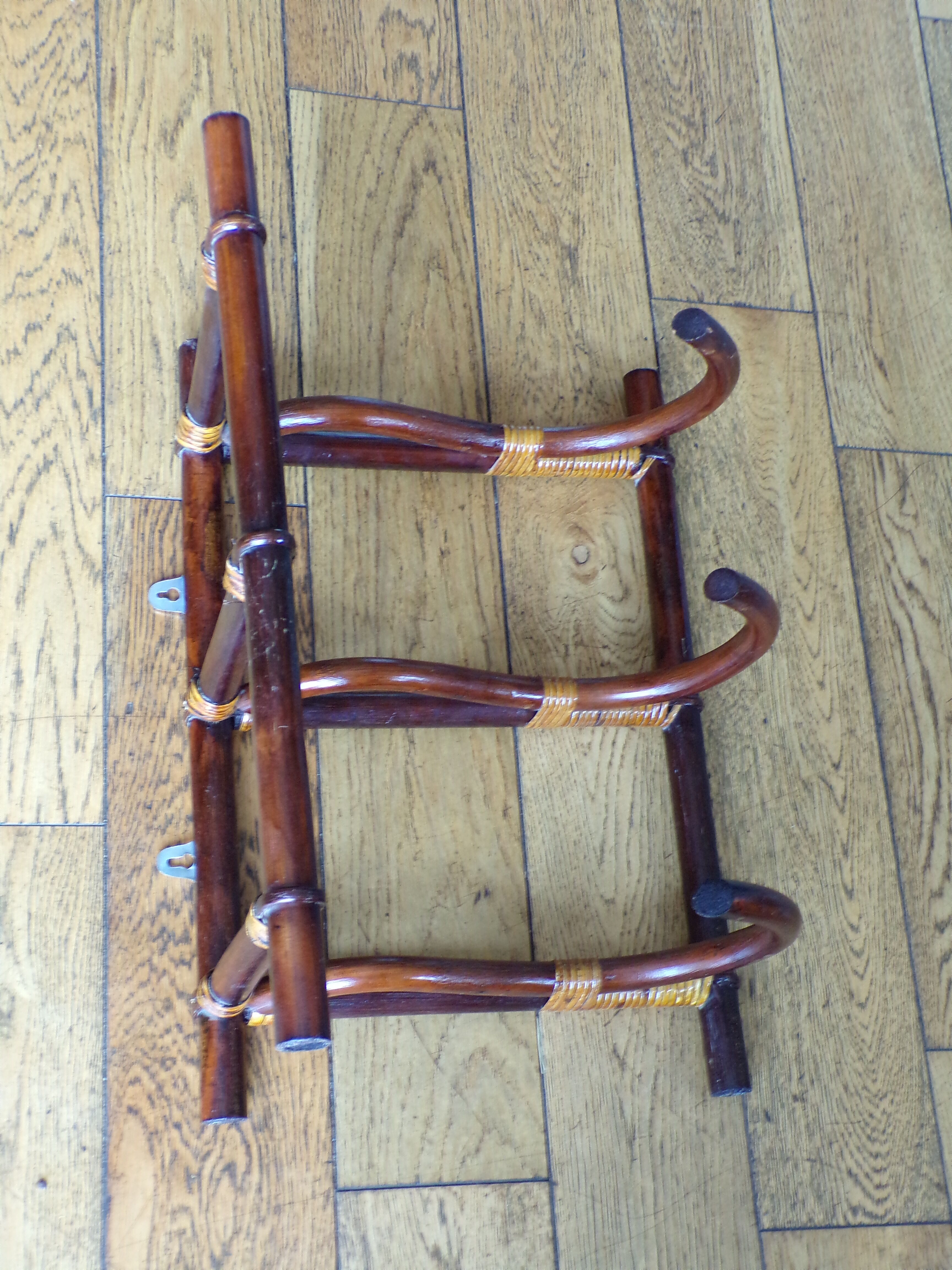 Rattan wall coat rack