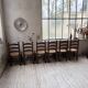 Straw chairs oak 1940s Dudouyt