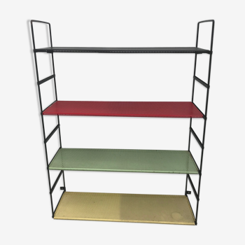 Étagère murale modulable métal perforé design 1960