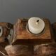 Candlestick with seven burners carved wood Spirit Chalet XXe