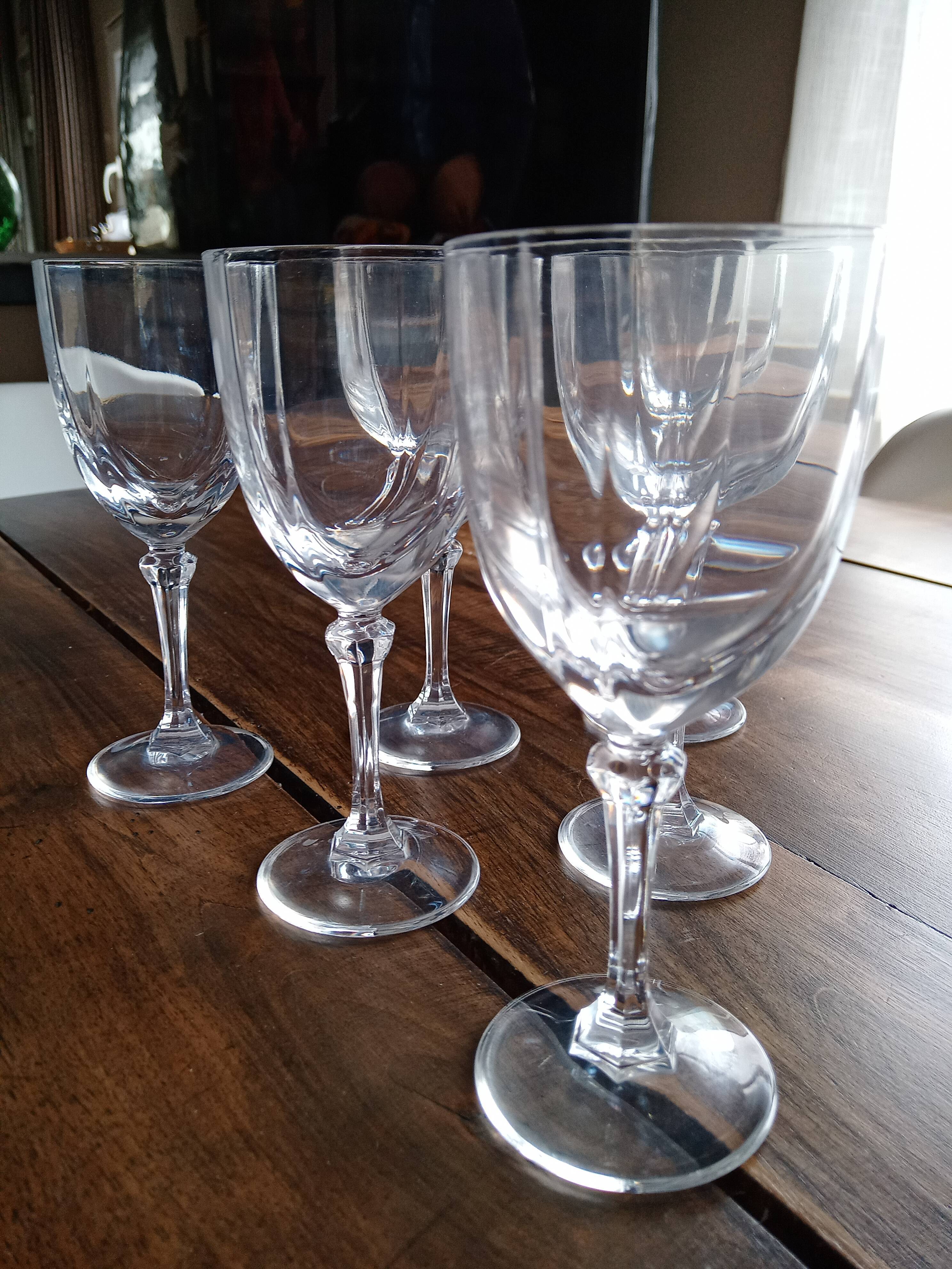 Set of 6 Art Deco style crystal liqueur glasses