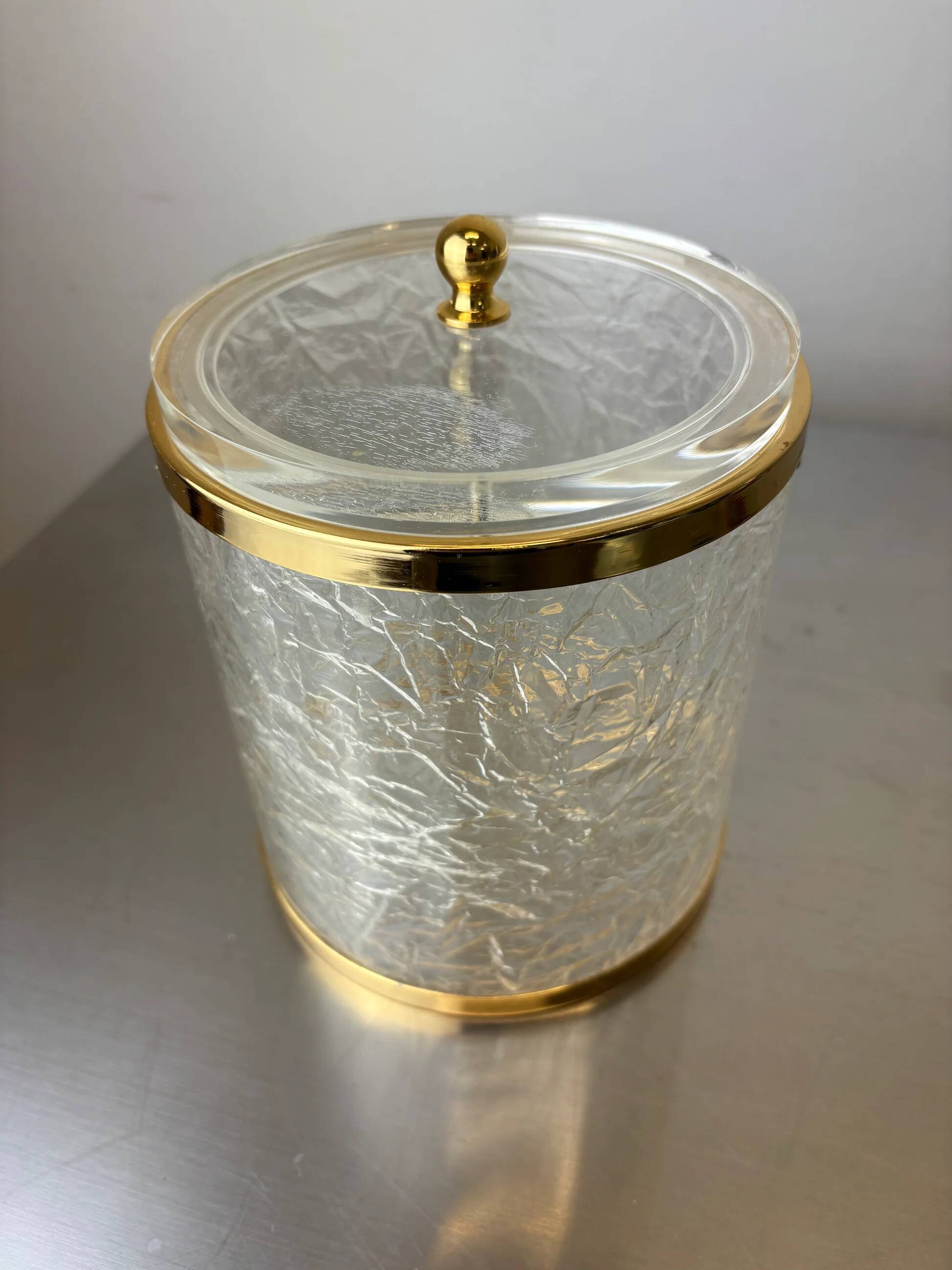 Dior style ice effect lucite box, Italy, 1970s