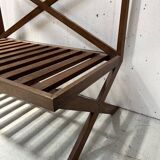 Solid oak terrace bench from the 70s