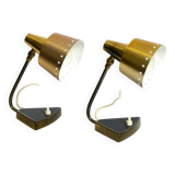 Two beautiful rare Mid Century Modern brass table lamps