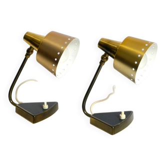 Two beautiful rare Mid Century Modern brass table lamps