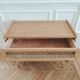 Commode en bois et rotin vintage rénovée, années 60