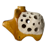 Handmade ceramic solifiore in the shape of a hedgehog