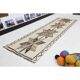 1970s vintage Turkish Oushak handmade wool cotton white runner rug 98x320