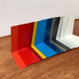 Mid-century German colourful minimalist metal bookends by Soennecken, 1960s, set of 16.