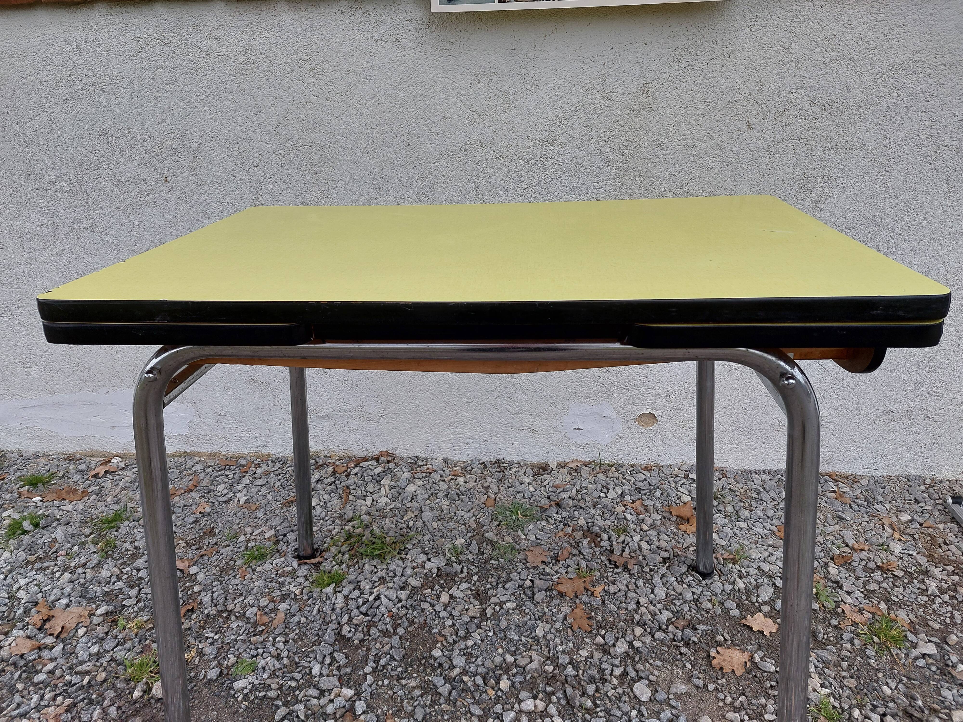 Yellow formica table