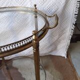 Brass rolling trolley with removable tray