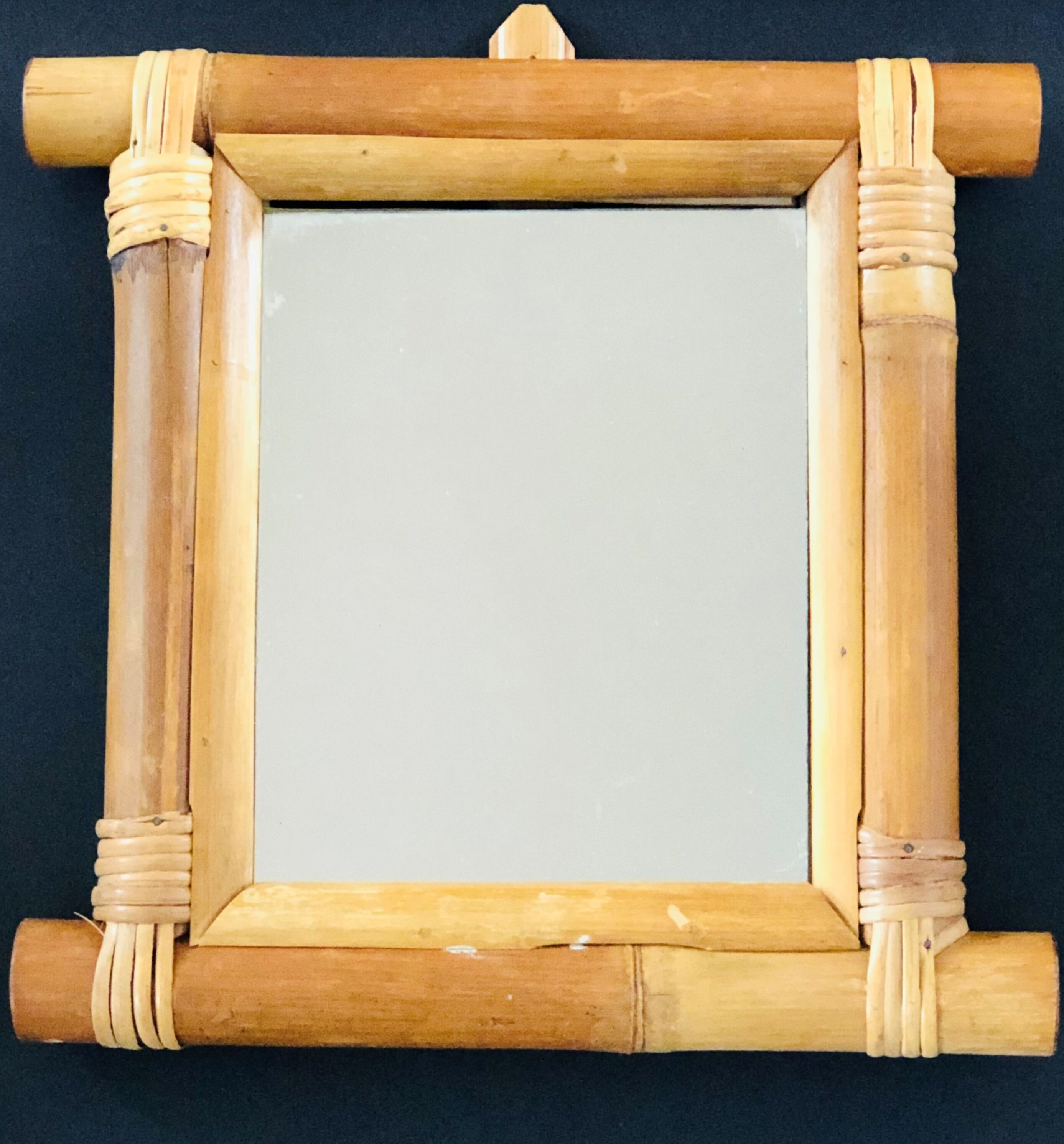 Vintage bamboo mirror