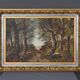 Important painting "Stroll in the Underwood", oil on canvas, signed L. Gourdon – 1896