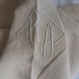 Old embroidered linen sheet