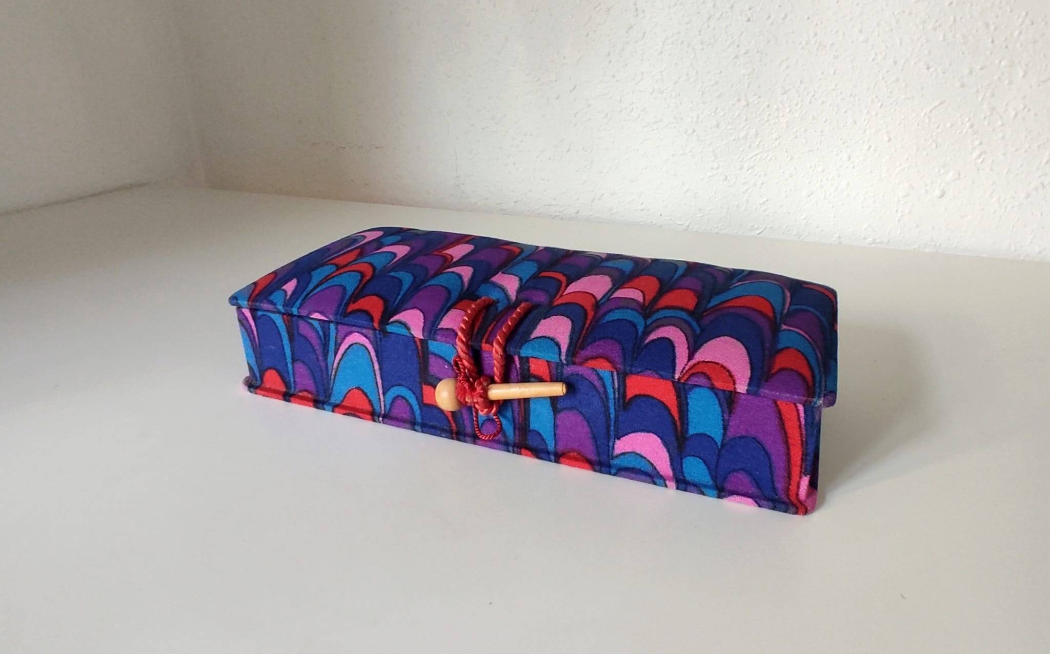 70s fabric sewing box