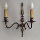 Pair of Double French Vintage Bronze Effect Metal Flemish Wall Lights