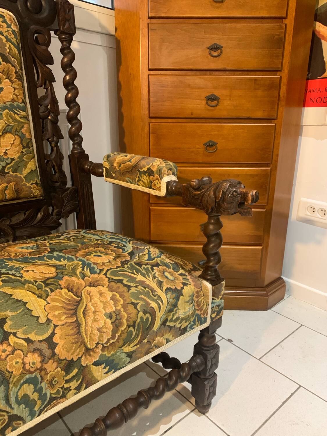 Antique Henri II Twisted Sofa