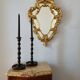 Pair of Barley Twist candlesticks in oak – English style, circa 1950