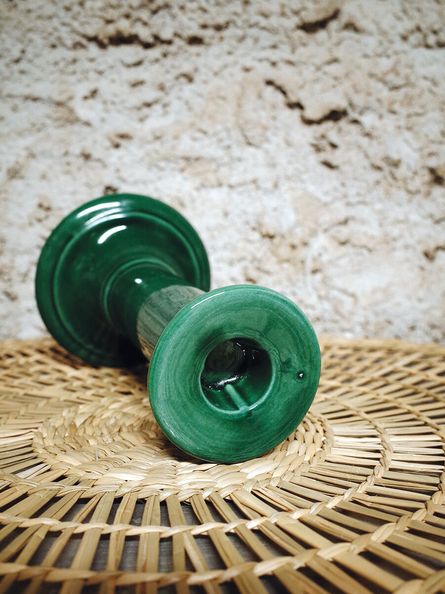 Glazed ceramic chandelier fir green