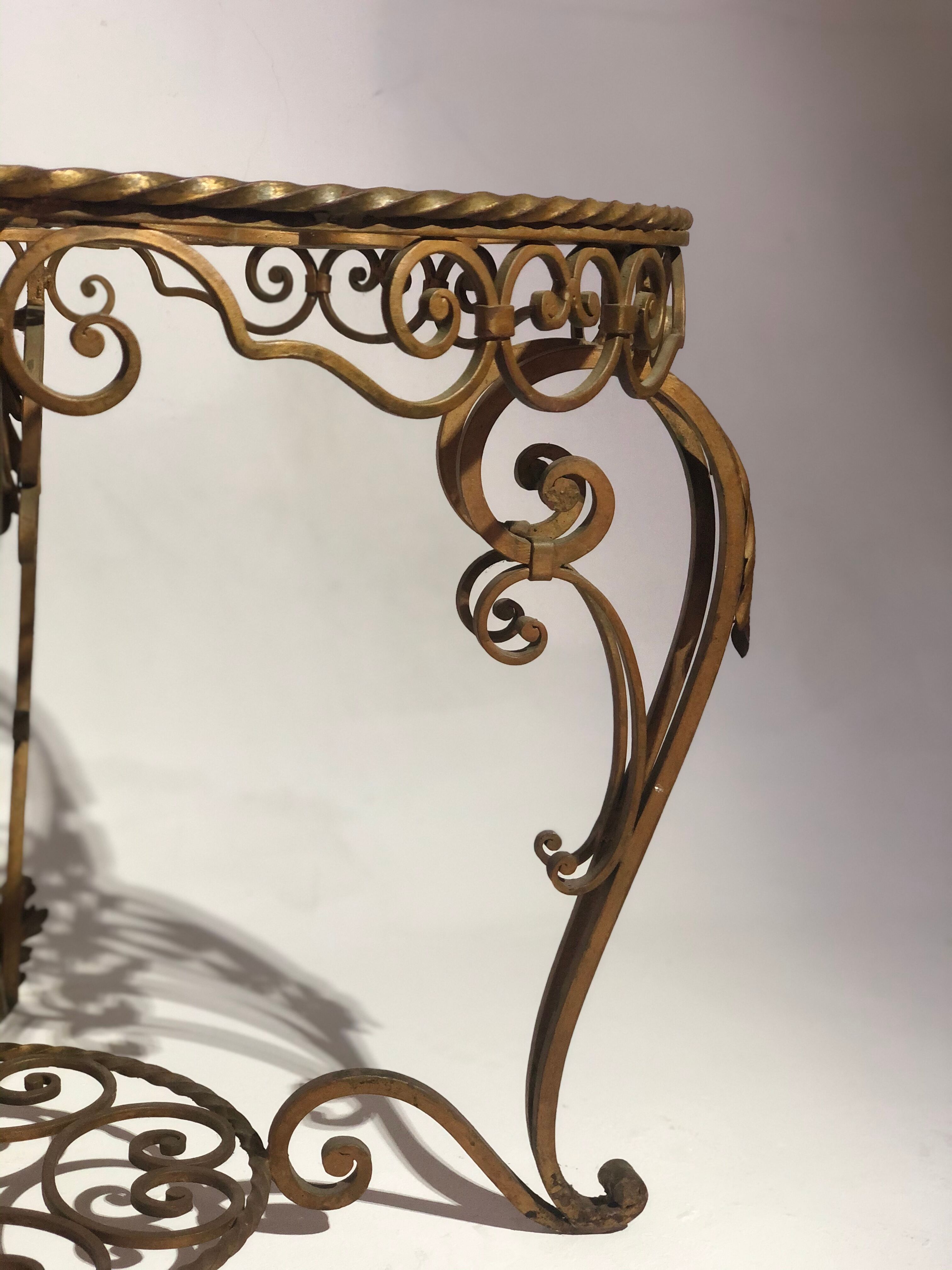 Vintage wrought iron coffee table -1940